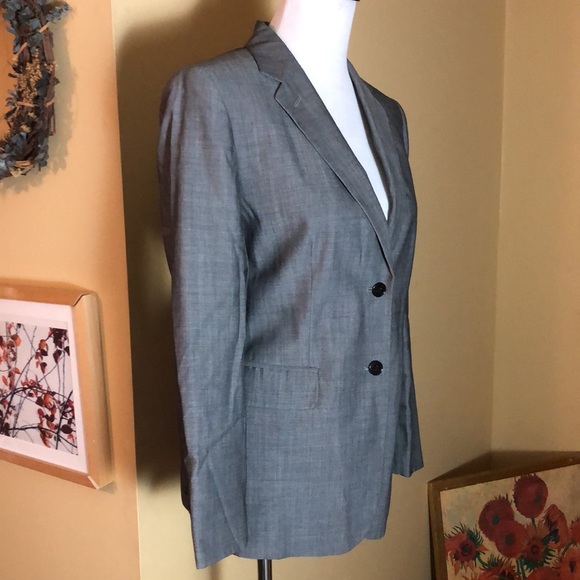 RALPH LAUREN Size 8 P Longline Blazer Wool blend Soft Gray 2-Button $189 NEW - Picture 2 of 13